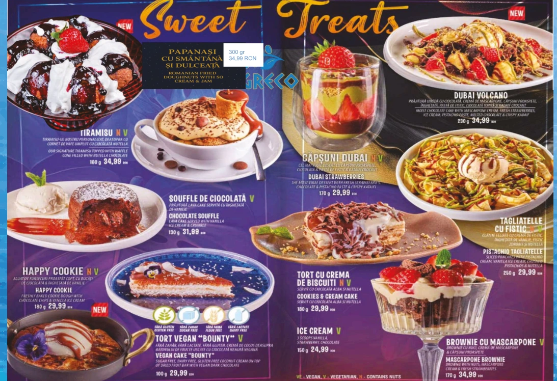 Desserts & pasta