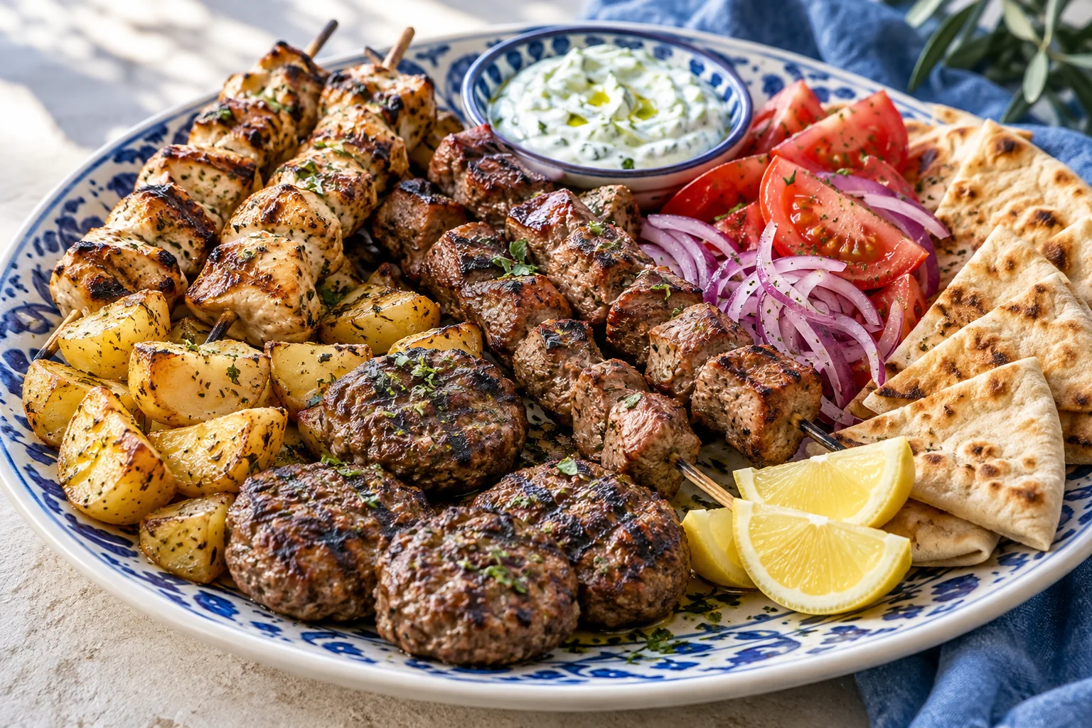 Pikilia: platou Mix Grill grecesc pentru patru persoane